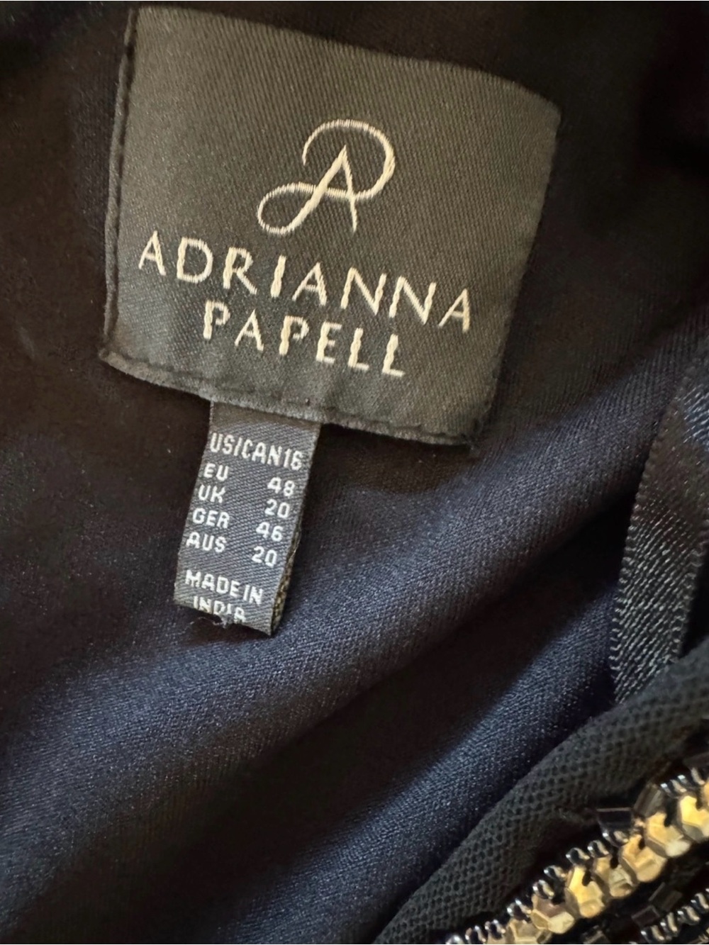 Adrianna Papell Gunmetal / Black Beaded V-Sparkling Sequin v Neck Evening Sz 16 - Picture 7 of 11